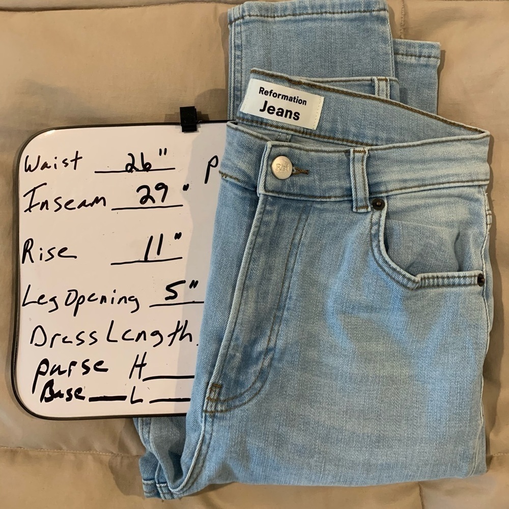 Reformation Light Wash High Rise str Leg. Size 26.​​​​​​​​​​​​​​​​​​​​ - Picture 7 of 7
